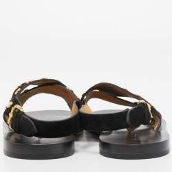 Pre Owned Isabel Marant Black Suede Studded Slingback Flats Size 40