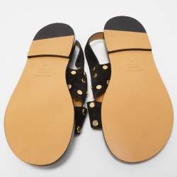 Pre Owned Isabel Marant Black Suede Studded Slingback Flats Size 40