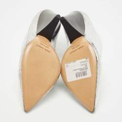Isabel Marant Silver Foil Textured Leather Adenn Ankle Booties Size 38
