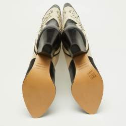 Pre Owned Isabel Marant Beige/Black Suede and Leather Knee Length Boots Size 37