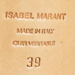 Pre Owned Isabel Marant Silver Texture Leather Aseta Ankle Strap Sandals Size 39