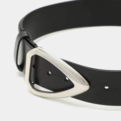 Isabel Marant Black Leather Idiano Buckle Belt 75CM 