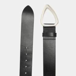 Isabel Marant Black Leather Idiano Buckle Belt 75CM 