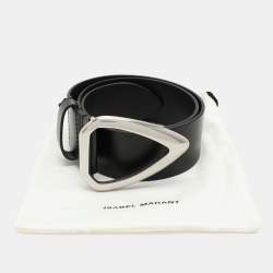 Isabel Marant Black Leather Idiano Buckle Belt 75CM 