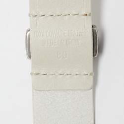 Isabel Marant Off White Leather Lasercut Buckle Belt 80CM