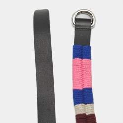 Isabel Marant Multicolor Stripe Fabric and Leather Waist Belt