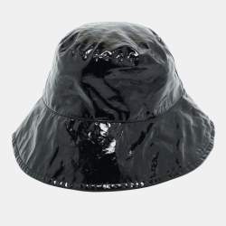 Pre Owned Isabel Marant Black Coated Linen Loiena Bucket Hat Size 58