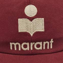 Pre Owned isabel Marant Red Tyron Logo Canvas Baseball Cap Size 59