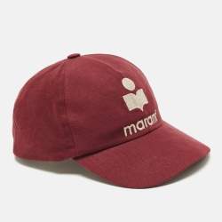 Pre Owned isabel Marant Red Tyron Logo Canvas Baseball Cap Size 59