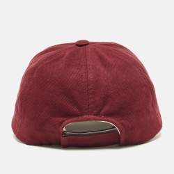 Pre Owned isabel Marant Red Tyron Logo Canvas Baseball Cap Size 59