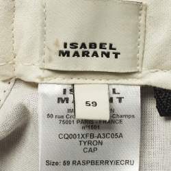 Pre Owned isabel Marant Red Tyron Logo Canvas Baseball Cap Size 59