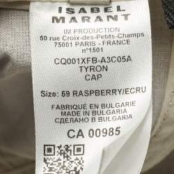 Pre Owned isabel Marant Red Tyron Logo Canvas Baseball Cap Size 59