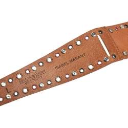 Pre Owned Isabel Marant Tan Leather Eyelets Waist Belt L 