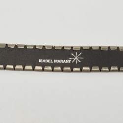 Pre Owned Isabel Marant Black/Silver Leather Metal Detail Buckle Belt S