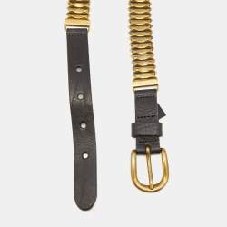 Isabel Marant Gold Metal Links Leather Buckle Belt