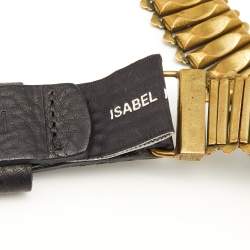 Isabel Marant Gold Metal Links Leather Buckle Belt