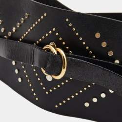 Isabel Marant Black Leather Studded Waist Belt