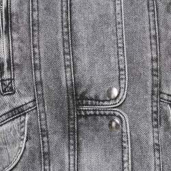 Isabel Marant Grey Nonstretch Denim Vlasta Utility Crop Jacket S