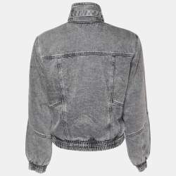 Isabel Marant Grey Nonstretch Denim Vlasta Utility Crop Jacket S