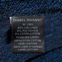 Isabel Marant Blue Terry Linen Blend Zip Up Jacket S