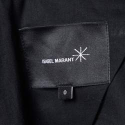 Pre Owned Isabel Marant Grey Striped Linen Crystal Embellished Jacket XS