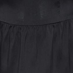 Pre Owned Isabel Marant Black Silk Gathered Blouse S