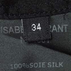 Pre Owned Isabel Marant Black Silk Gathered Blouse S