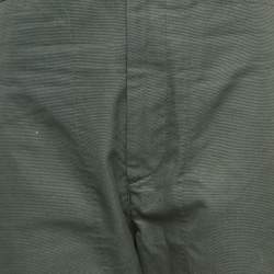 Pre Owned Isabel Marant Green Suede Trim Cotton Tapered Trousers M