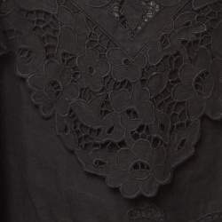 Pre Owned Isabel Marant Black Broderie-Anglaise Linen Eloine Top M