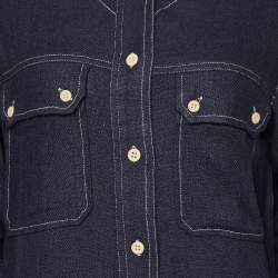 Pre Owned Isabel Marant Faded Night Blue Silk Jumpsuit S