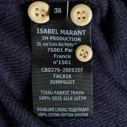 Pre Owned Isabel Marant Faded Night Blue Silk Jumpsuit S