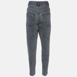 Pre Owned Isabel Marant Grey Washed Denim Paneled Jeans S Waist 31"