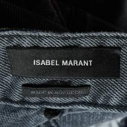Pre Owned Isabel Marant Grey Washed Denim Paneled Jeans S Waist 31"