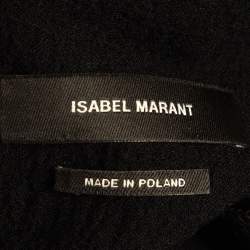 Isabel Marant Black Textured Wool Blend Ruched Midi Dress M
