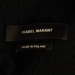 Isabel Marant Black Textured Wool Blend Ruched Midi Dress M