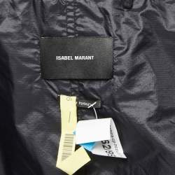 Isabel Marant Synthetic Black Colorblock Pattern Mid Length Coat M