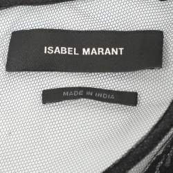 Isabel Marant Black Sequin Mesh and Silk Top TO