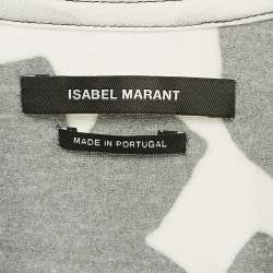 Isabel Marant Black Printed Jersey Drape Style Mini Dress L