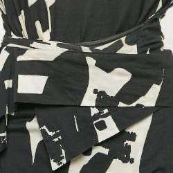 Isabel Marant Black Printed Jersey Drape Style Mini Dress L
