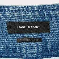 Pre Owned Isabel Marant Blue Denim Belted Kike Shorts L