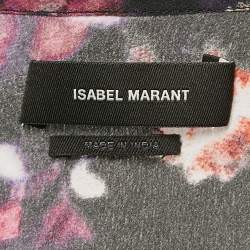 Isabel Marant Black Floral Print Midi Ruched Midi Dress M