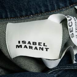 Isabel Marant Blue Faded Denim Detachable Sleeve Harmon Jacket M