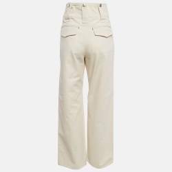 Isabel Marant Beige Cotton Drill Wide-Leg Jeans S Waist 27"