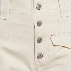 Isabel Marant Beige Cotton Drill Wide-Leg Jeans S Waist 27"