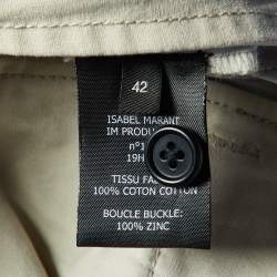 Pre Owned Isabel Marant Beige Tie-Dye Print Cotton Buckle Detail Pants L