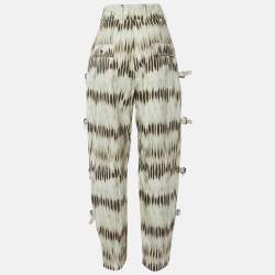 Pre Owned Isabel Marant Beige Tie-Dye Print Cotton Buckle Detail Pants L
