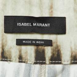 Pre Owned Isabel Marant Beige Tie-Dye Print Cotton Buckle Detail Pants L