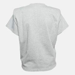 Pre Owned Isabel Marant Grey Cotton Jersey Belita Tie Waist T-Shirt M