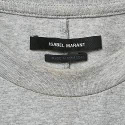 Pre Owned Isabel Marant Grey Cotton Jersey Belita Tie Waist T-Shirt M