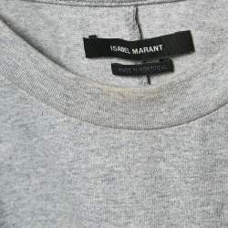 Pre Owned Isabel Marant Grey Cotton Jersey Belita Tie Waist T-Shirt M